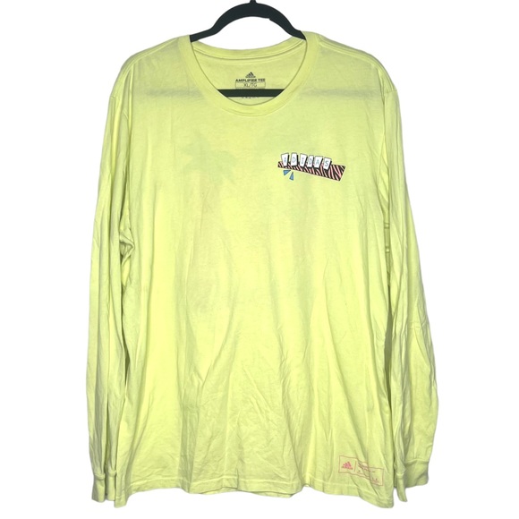 Adidas Luke Pelletier Amplifier Tee Yellow Mens Long Sleeve Size XL - Picture 1 of 3